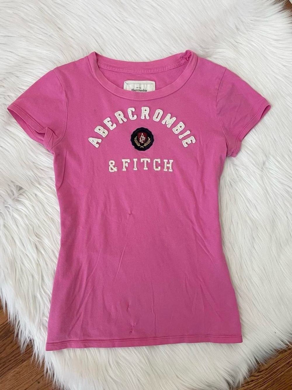 Vintage Y2K pink logo t shirt by Abercrombie